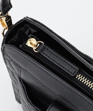 LA BAGAGERIE シープキルトWストラップスクエアショルダー ブラック