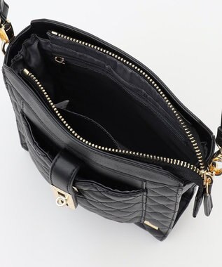 LA BAGAGERIE シープキルトWストラップスクエアショルダー ブラック