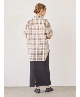 AMERICAN HOLIC 接触冷感Ｗポケットボイルシャツ Check Ivory