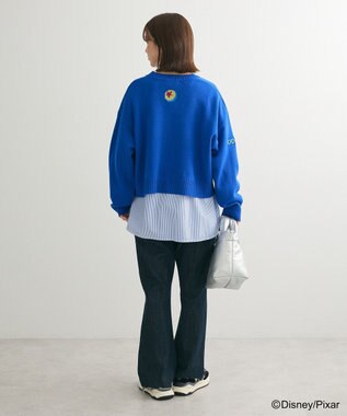 Green Parks トイストーリー／ワッペンショート丈カーディガン Blue