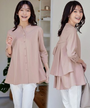 Tiaclasse L 【洗える】バックタックフレアチュニック ピンク