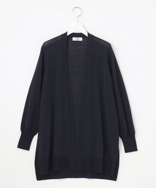 J.PRESS LADIES L 【洗える・UVケア】 サマー カーディガン ネイビー系