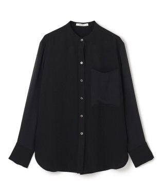 BEIGE， 【WEB限定・洗える】CELOSIA / シアースリーブスタンドカラーブラウス Black