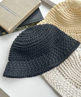 WEGO クロシェ編みハット ブラック