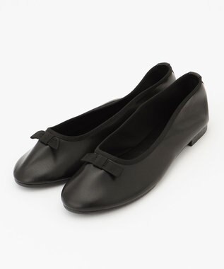 23区 ポーチイン バレエシューズ ブラック