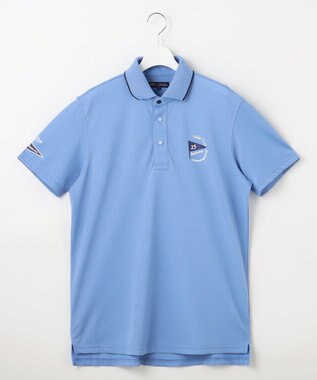 23区GOLF 【MEN】【吸水速乾・UVケア】ストレッチメッシュ ポロ サックスブルー系