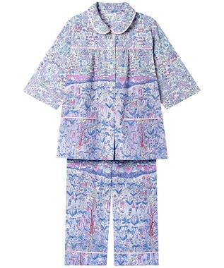 tsumori chisato SLEEP ツモリチサト パジャマ 綿100%(本体) ローン素材 7分袖 長袖 8分丈 レディース UDT213 /ワコール サックス