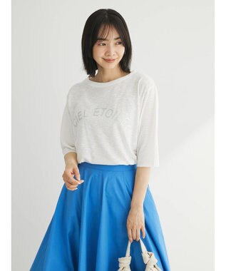 Green Parks シアーボーダーロゴプルオーバー Off White