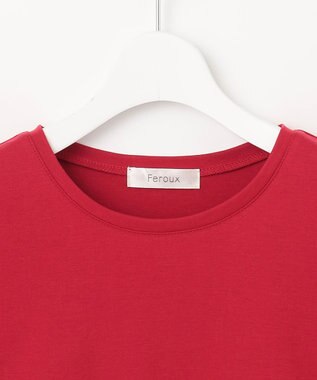 Feroux チュールパフスリーブ プルオーバー レッド系