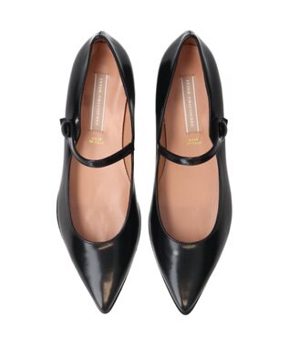 INTER-CHAUSSURES 【INTER-CHAUSSURES】ポインテッドトウストラップパンプス ブラック