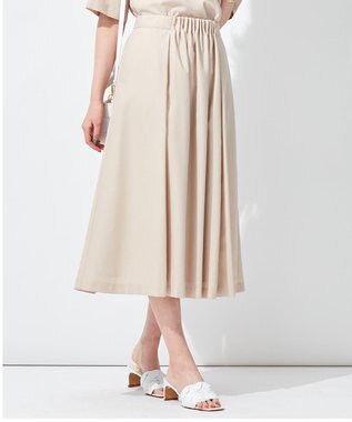 自由区 【抗菌/サスティナブル/セット着用可】EASY SET UP フレアスカート ベージュ系