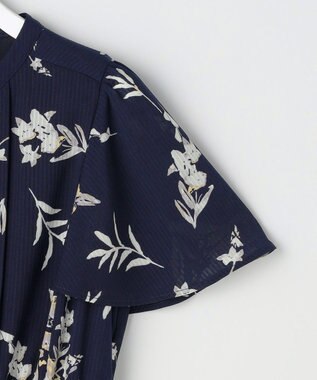 ANY SIS シアーパターン ワンピース ネイビー花柄