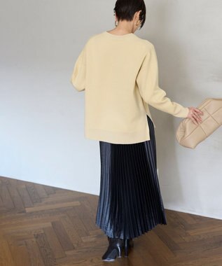 UNFILO 【洗える】スポンジ ニット プルオーバー イエロー