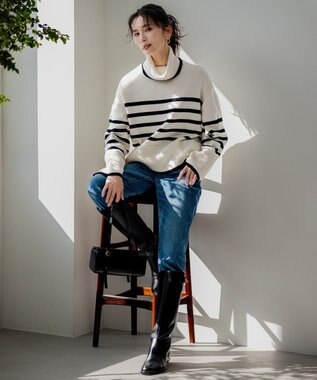 23区 【CLASSY.6月号掲載】23区DENIM ボーイフィット パンツ ウォッシュドブルー系