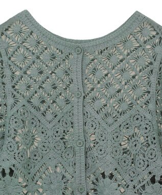 Green Parks ・ＳＵＧＡＲ　ＳＰＯＯＮ　２ｗａｙクロシェカーディガン Gray Beige