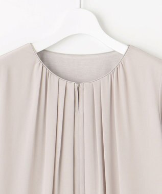 自由区 【洗える】ロイヤルシフォン ブラウス ライトグレー系