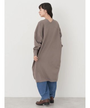 earth music&ecology ニュアンスロングカーディガン Gray Beige