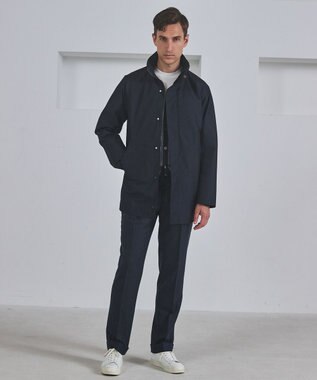 GOTAIRIKU 【仕事で着用可】ラスタードビー フーデッドブルゾン_地柄(24/25年モデル) ネイビー×ヘリンボーン柄(25年新色)