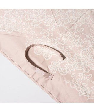 UNBILLION cache nez / レースプリントパイピング折りたたみ日傘 ピンク