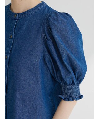 Green Parks ・ＳＵＧＡＲ　ＳＰＯＯＮ　デニムパフブラウス Blue