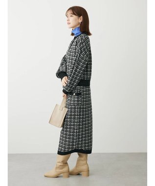 Green Parks ・ｆｕｒｒｙ　ｒａｔｅ　ツィードラメニットカーディガン Black