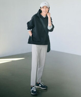 UNFILO 【WEB限定】BEAUTY FORM JERSEY サイドZIP フーディ チャコール