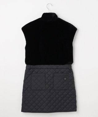 23区GOLF 【WOMEN】ファー＆キルトコンビワンピース ブラック系