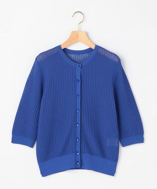 組曲 L 【先行予約・前後着用可】レーシーニット カーディガン ブルー系