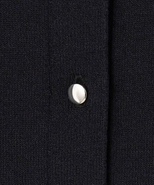 J.PRESS LADIES COOL MINT COTTON POLYESTER ヘンリーネック ニット プルオーバー ネイビー系