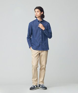 J.PRESS MEN パッチフラップ デニムシャツ /B.D. ネイビー系