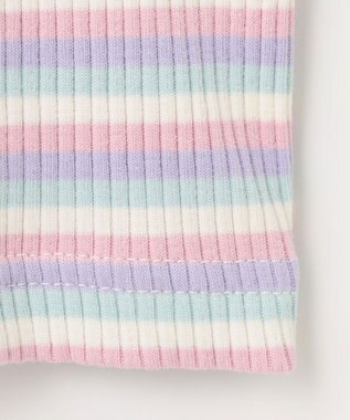 ANY KIDS リボン テレコボーダー Ｔシャツ ラベンダー系