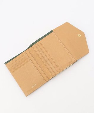 UNBILLION ペルケ perche トリミング配色外ガマ二つ折り財布 ミックスグリーン