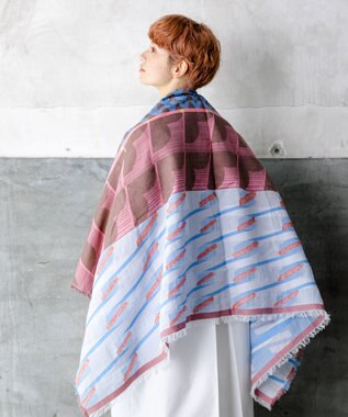 POLS コットン・キュプラ FUSAスカーフ ブラウン