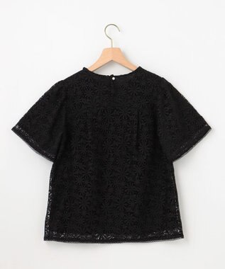 組曲 フラワーレース ブラウス ブラック系
