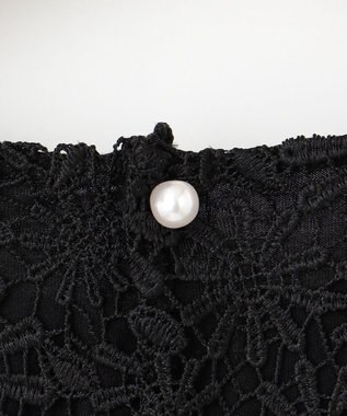 組曲 フラワーレース ブラウス ブラック系