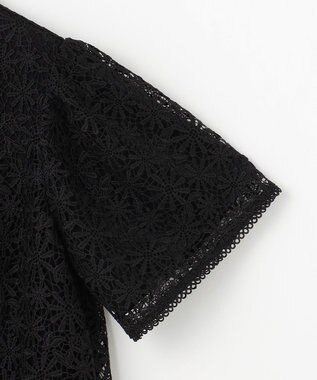 組曲 フラワーレース ブラウス ブラック系