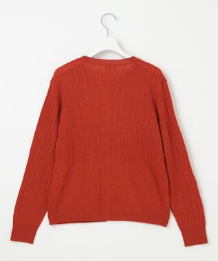 J.PRESS LADIES 【洗える】KNIT BASIC ミドル カーディガン オレンジ系