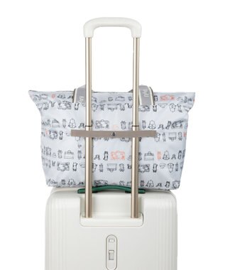 ACE BAGS & LUGGAGE HAyU × ace.  フォールディング 折り畳みトートバッグ 猫柄 30L 17862 ライトベージュ柄