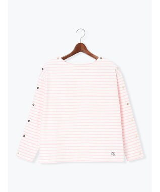 Te chichi ショルダー釦ボーダーカットソー ピンク