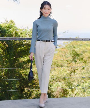 Tiaclasse 【小倉優子さん着用・ダブルクロス・洗える】テーパードパンツ グレージュ