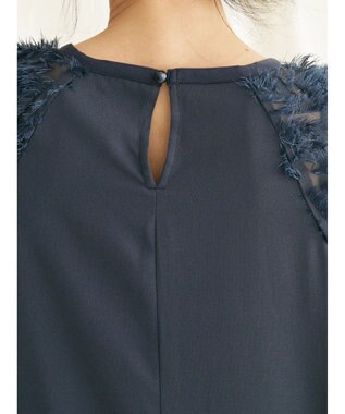 CRAFT STANDARD BOUTIQUE 袖ジャガードラグランワンピース Navy