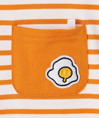 ANY KIDS 【ke ke ke】GOOD MORNING 長袖ボーダーＴシャツ オレンジ×ホワイトボーダー