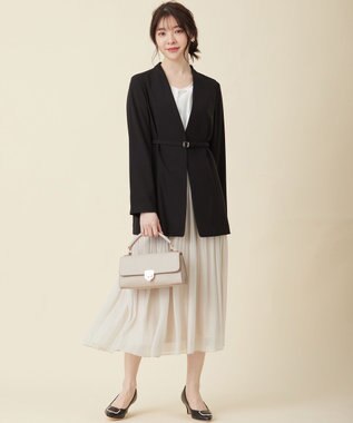 ANY SIS 【洗える】シャイニープリーツ スカート ベージュ