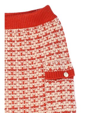 Green Parks ・ｆｕｒｒｙ　ｒａｔｅ　ツィードラメニットスカート Orange