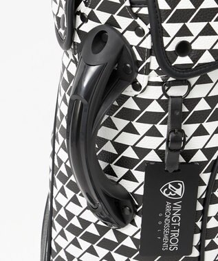 23区GOLF 【UNISEX】フラッグ総柄キャディバッグ　他と被らないデザイン ブラック系5