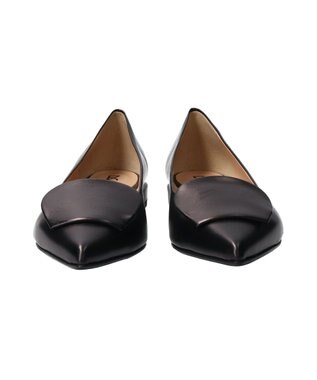 INTER-CHAUSSURES 【FABIO RUSCONI】ローヒールポインテッドトウパンプス ブラック