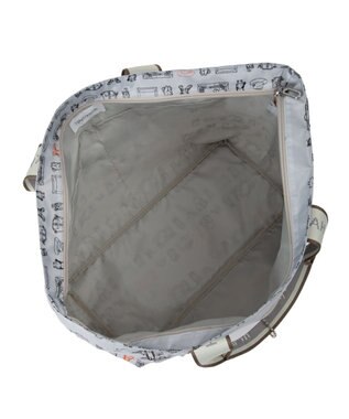 ACE BAGS & LUGGAGE HAyU × ace.  フォールディング 折り畳みトートバッグ 猫柄 30L 17862 ライトベージュ柄