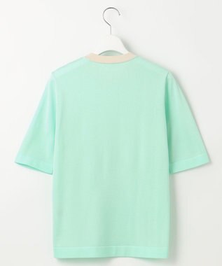 自由区 【アンサンブル対応・洗える】シャインハイゲージ5分袖 ニット ミント