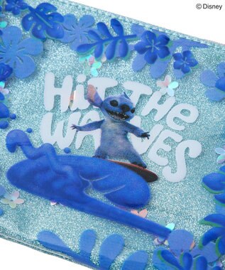 Green Parks スティッチ／チャーム付きラメビニールポーチ Blue