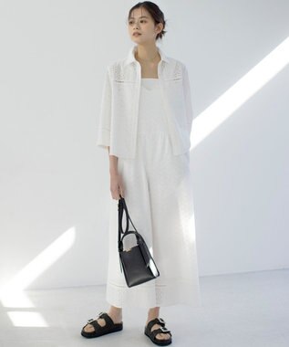 組曲 S エンブロイダリーレース襟付 ブラウス アイボリー系